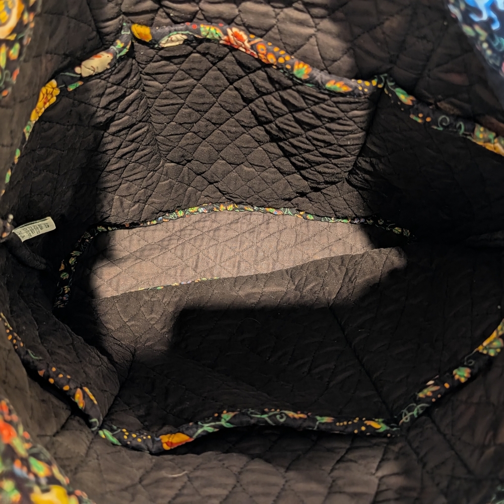 Vera Bradley Tavern On The Green Vintage 90s Cotton Quilted Tote - Picture 11 of 13